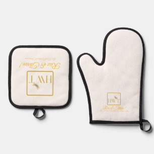 Inspirational HWT Rise & Thrive Gold Collection Oven Mitt & Pot Holder Set