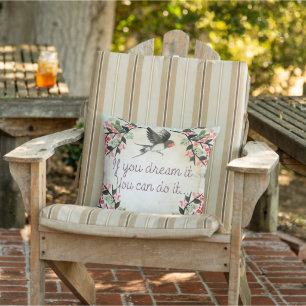 Inspirational If You Dream It Watercolor Cushion