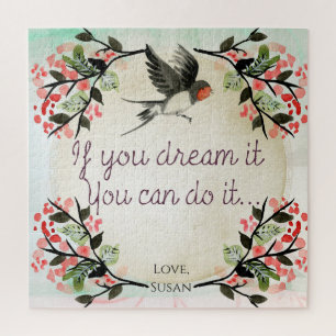 Inspirational If You Dream It Watercolor Jigsaw Puzzle