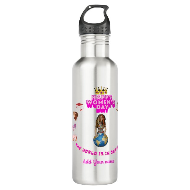 inspirational international women's day  710 ml water bottle (Front)