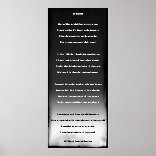 INSPIRATIONAL INVICTUS POEM POSTER (Front)