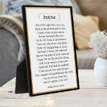 Inspirational Invictus Poem Tabletop Plaque<br><div class="desc">Tabletop plaque features Invictus, the iconic and inspirational poem by William Ernest Henley, favorited by the equally iconic John R. Lewis, presented in an understated black and gold border. Suitable for home, office or school desktops and tables where all within viewing range can be inspired to be the true Captain...</div>