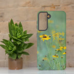 Inspirational Isolated Yellow Wildflowers Photo Samsung Galaxy Case<br><div class="desc">This photo designed phone case features isolation of a patch of yellow wildflowers in an open field. Personalise the text,  remove the text or edit using the design tool to select a font style,  size,  and colour you prefer. Photograph is ©Patricia AZ Phillips.</div>