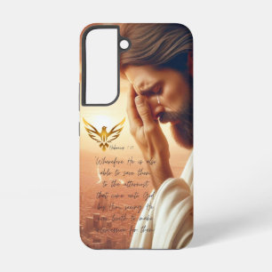 Inspirational Jesus Praying Gold Dove Religious Samsung Galaxy Case