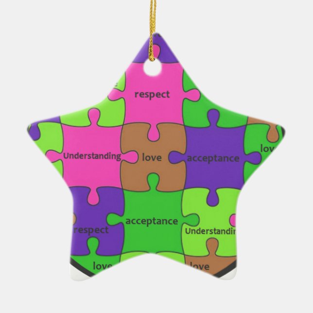 INSPIRATIONAL JIGSAW PUZZLE QUOTE CERAMIC TREE DECORATION (Front)