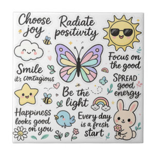 Inspirational Kawaii-Boho Butterfly Sticker Sheet Tile
