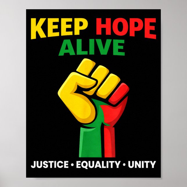 Inspirational keep hopes alive black history pride poster (Front)