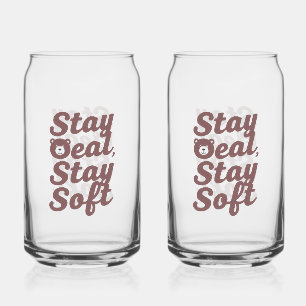 Inspirational Kindness Quote with Cosy Bear Can Glass