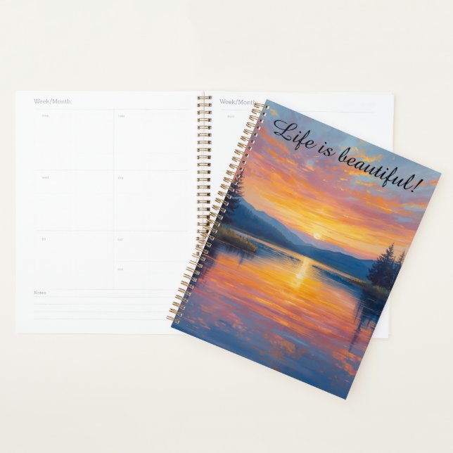 inspirational lakeside calendar notebook planner (Display)