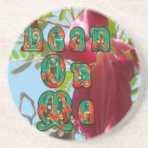 Inspirational Lean On Me Floral Skyward Art Print Coaster