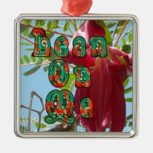 Inspirational Lean On Me Floral Skyward Art Print  Metal Tree Decoration