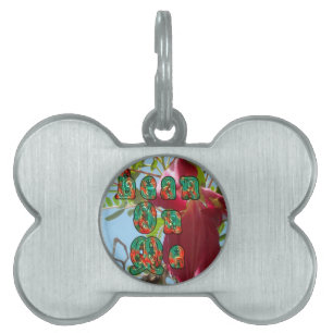 Inspirational Lean On Me Floral Skyward Art Print Pet ID Tag