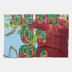 Inspirational Lean On Me Floral Skyward Art Print  Tea Towel