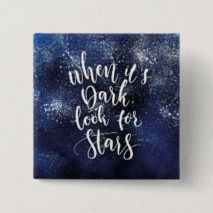 Inspirational Lettering with Watercolor Background 15 Cm Square Badge