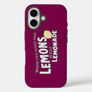 Inspirational Life Lemons Lemonade Tough Phone Cas iPhone 16 Case