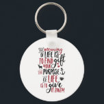 Inspirational Life Quote for Motivation Key Ring<br><div class="desc">Inspirational motivation quote to keep you inspired and motivate others around you. Beautiful saying about being kind to others, the act of giving, philanthropy, volunteering and helping those in needs. The meaning of life is to find your gift. The purpose of life is to give it away. Background colour can...</div>