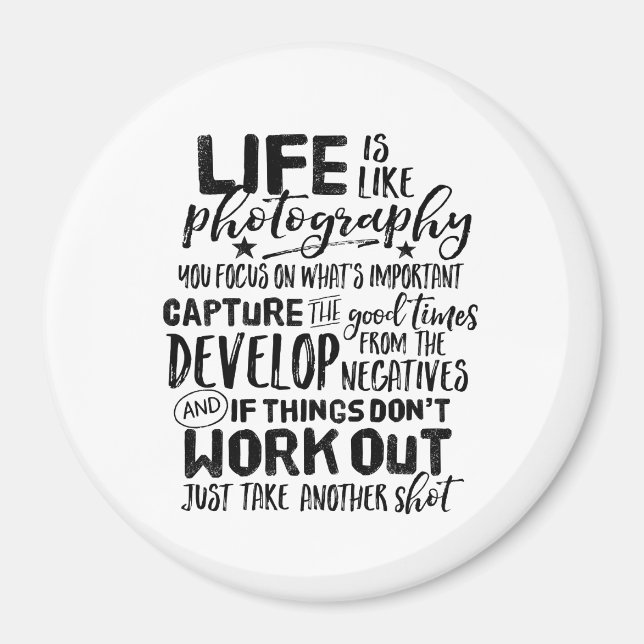 Inspirational Life Quote Photography Photographer Magnet (Front)