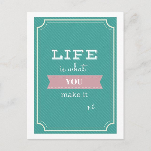 Inspirational Life Quote Postcard (Front)