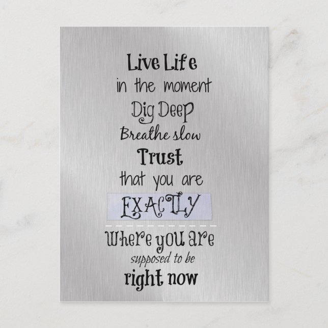 Inspirational Life Quote Postcard (Front)