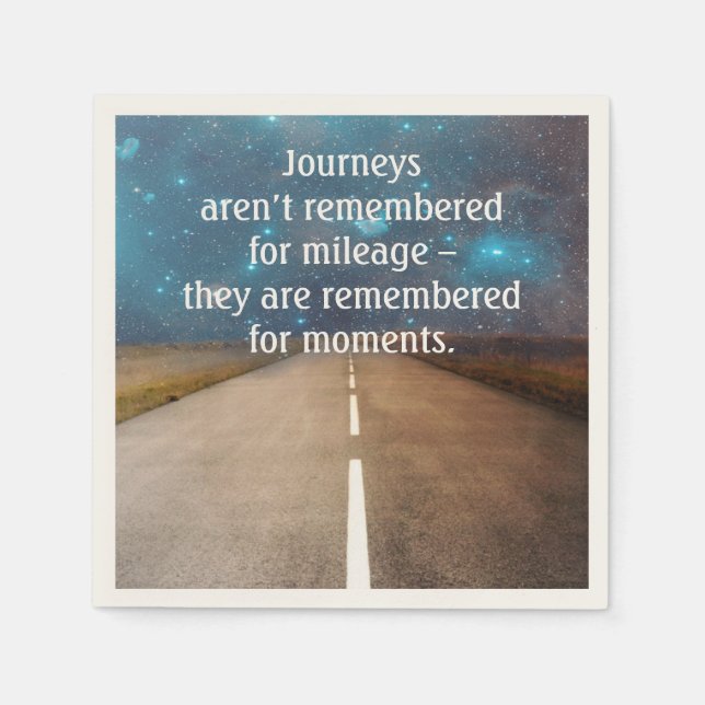 Inspirational Life Travel Quote Napkin (Front)