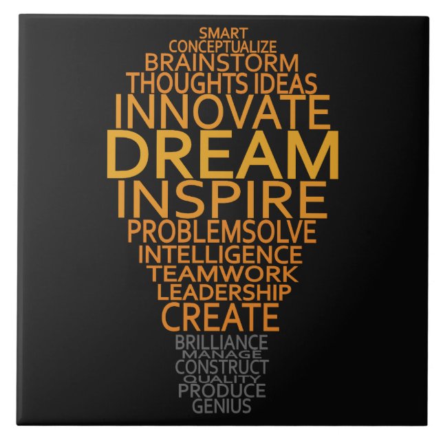 Inspirational Light Bulb custom ceramic tiles (Front)