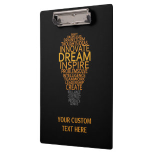 Inspirational Light Bulb custom clipboard