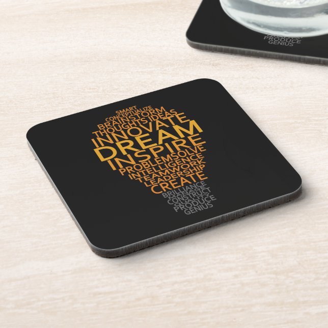 Inspirational Light Bulb custom coasters (Left Side)