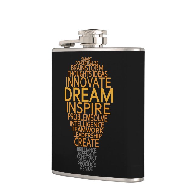 Inspirational Light Bulb custom flask (Left)