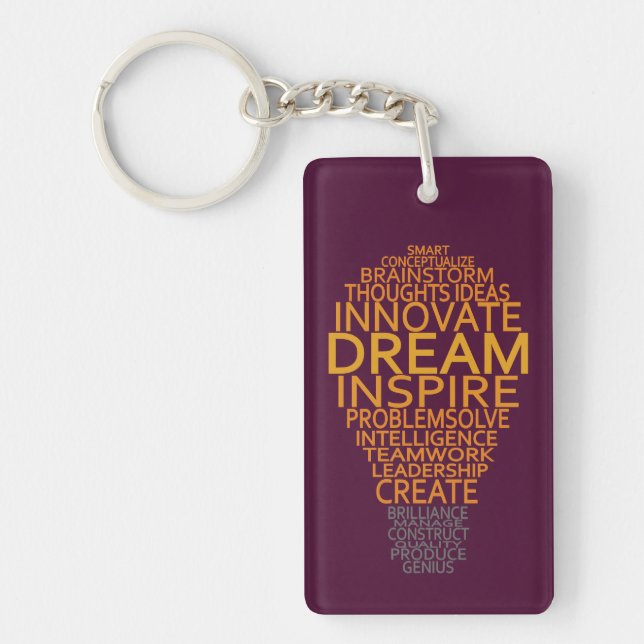 Inspirational Light Bulb custom key chain (Front)