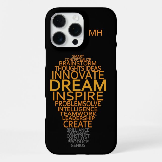 Inspirational Light Bulb custom monogram cases (Back)