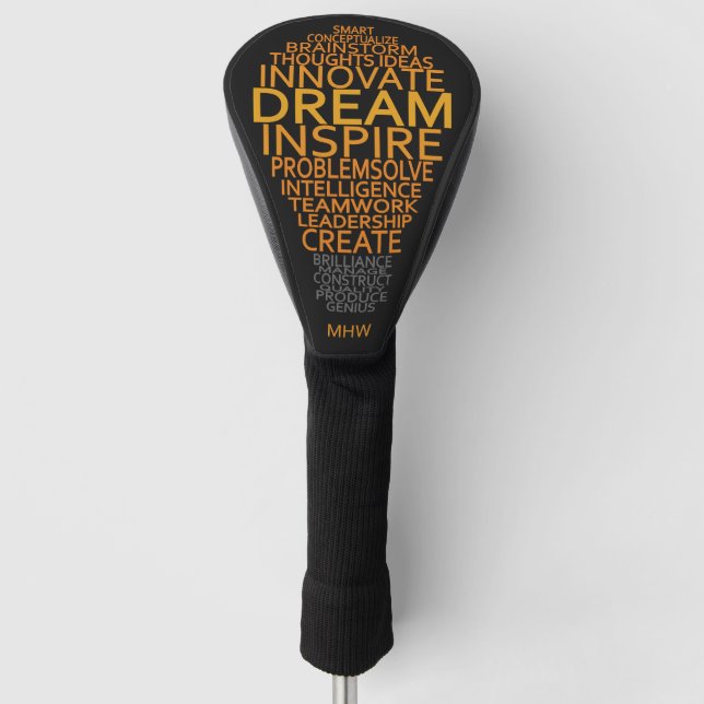 Inspirational Light Bulb custom monogram Golf Head Cover (Front)
