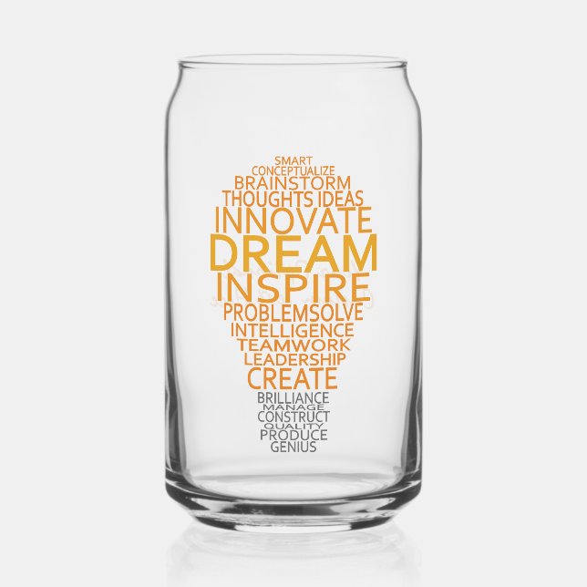 Inspirational Light Bulb custom text Can Glass (Front)