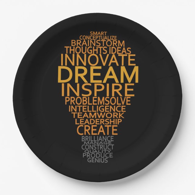 Inspirational Light Bulb paper plates (Front)