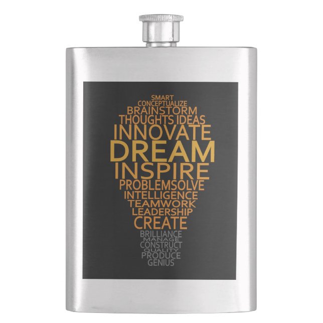 Inspirational Light Bulb premium flask (Front)