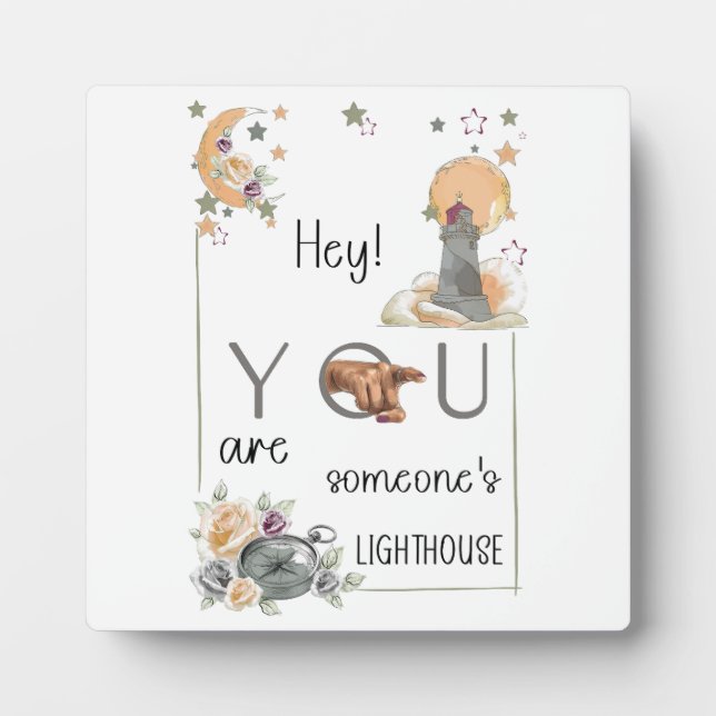 Inspirational Lighthouse Gift Positive Reminder Plaque (Front)