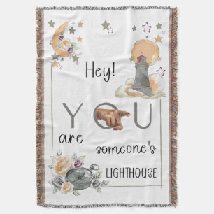 Inspirational Lighthouse Gift Positive Reminder Throw Blanket