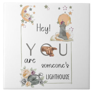 Inspirational Lighthouse Gift Positive Reminder Tile