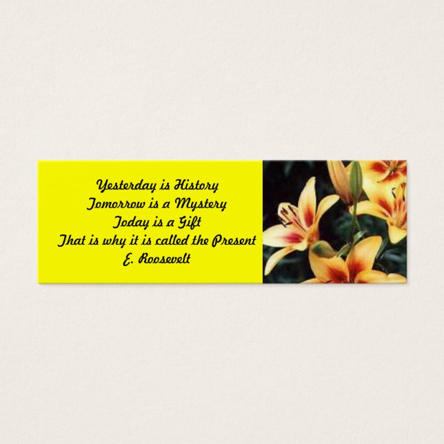 Inspirational Lily Bookmark (Front)