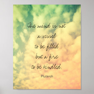 inspirational literary quote by Plutarch word art Poster