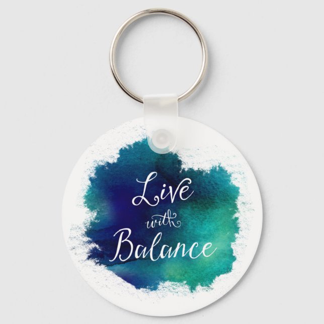 Inspirational Live with Balance Key Ring (Front)