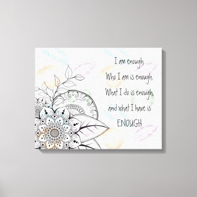 Inspirational mandala quote wall art canvas (Front)