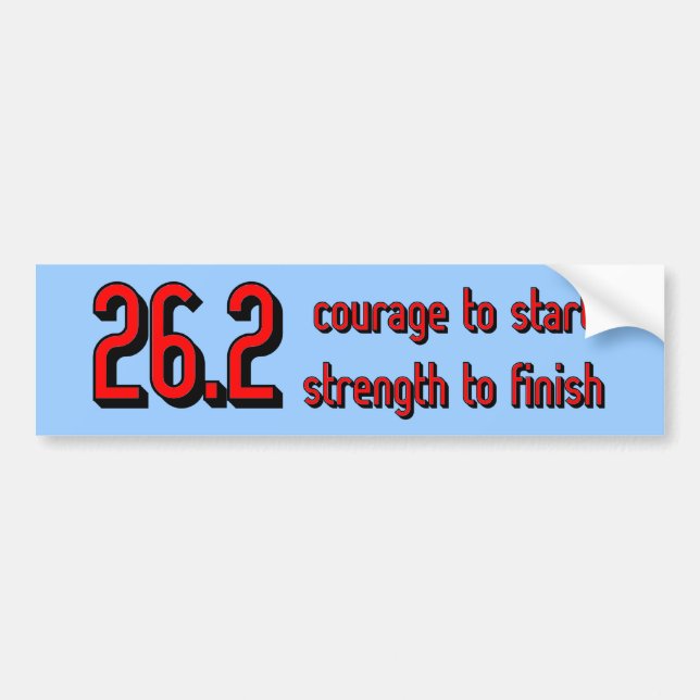 Inspirational marathon bumper sticker (Front)