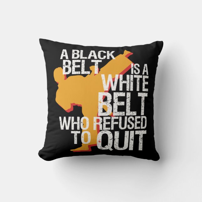 Inspirational Martial Arts Black Belt Fighter Cushion (Front)