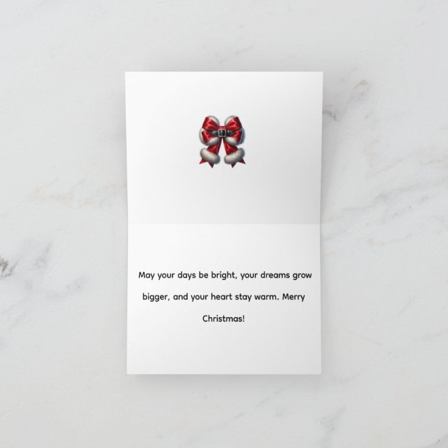 Inspirational Merry Christmas Message Thank You Card (Inside)