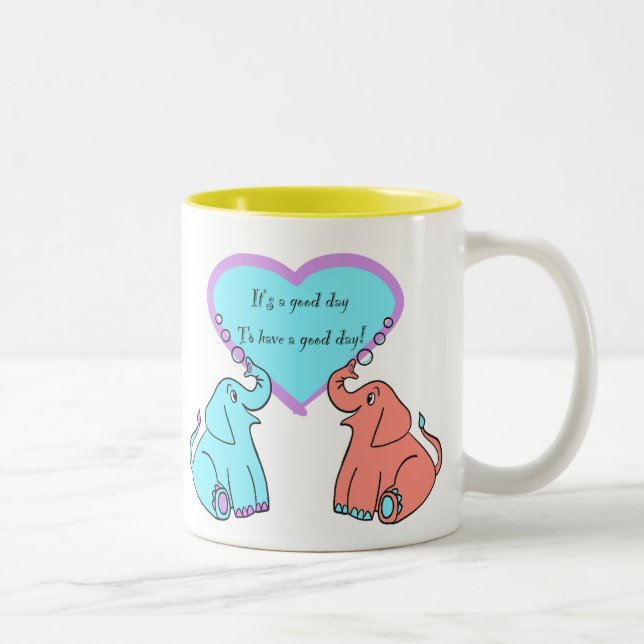 Inspirational Message Elephant Heart Mug (Right)