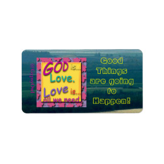 Inspirational Message God Is Love Label