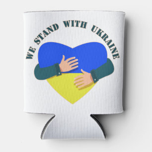 Inspirational message We stand with Ukraine  Can Cooler