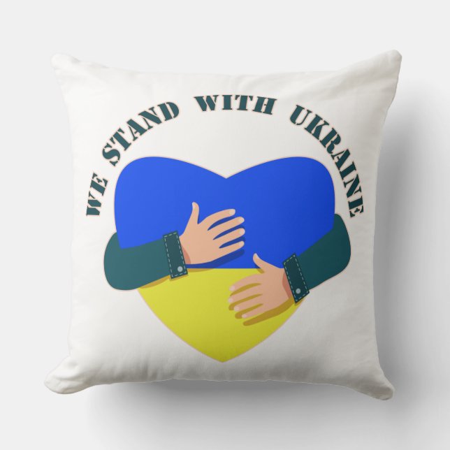 Inspirational message We stand with Ukraine  Cushion (Front)