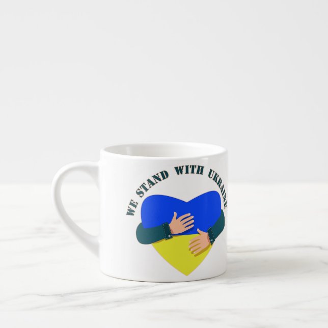 Inspirational message We stand with Ukraine  Espresso Cup (Left)
