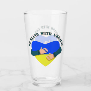 Inspirational message We stand with Ukraine Glass